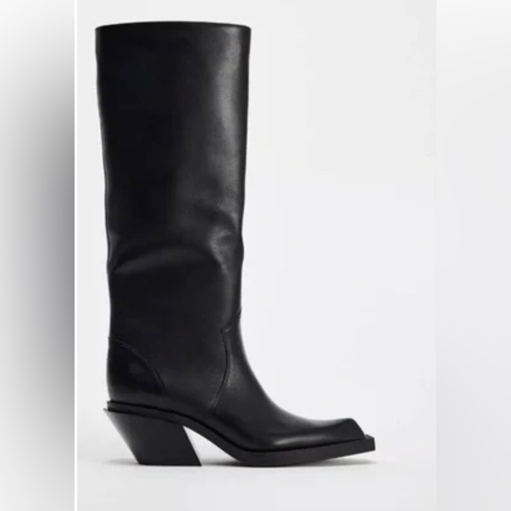 Zara Leather Western Style Boots